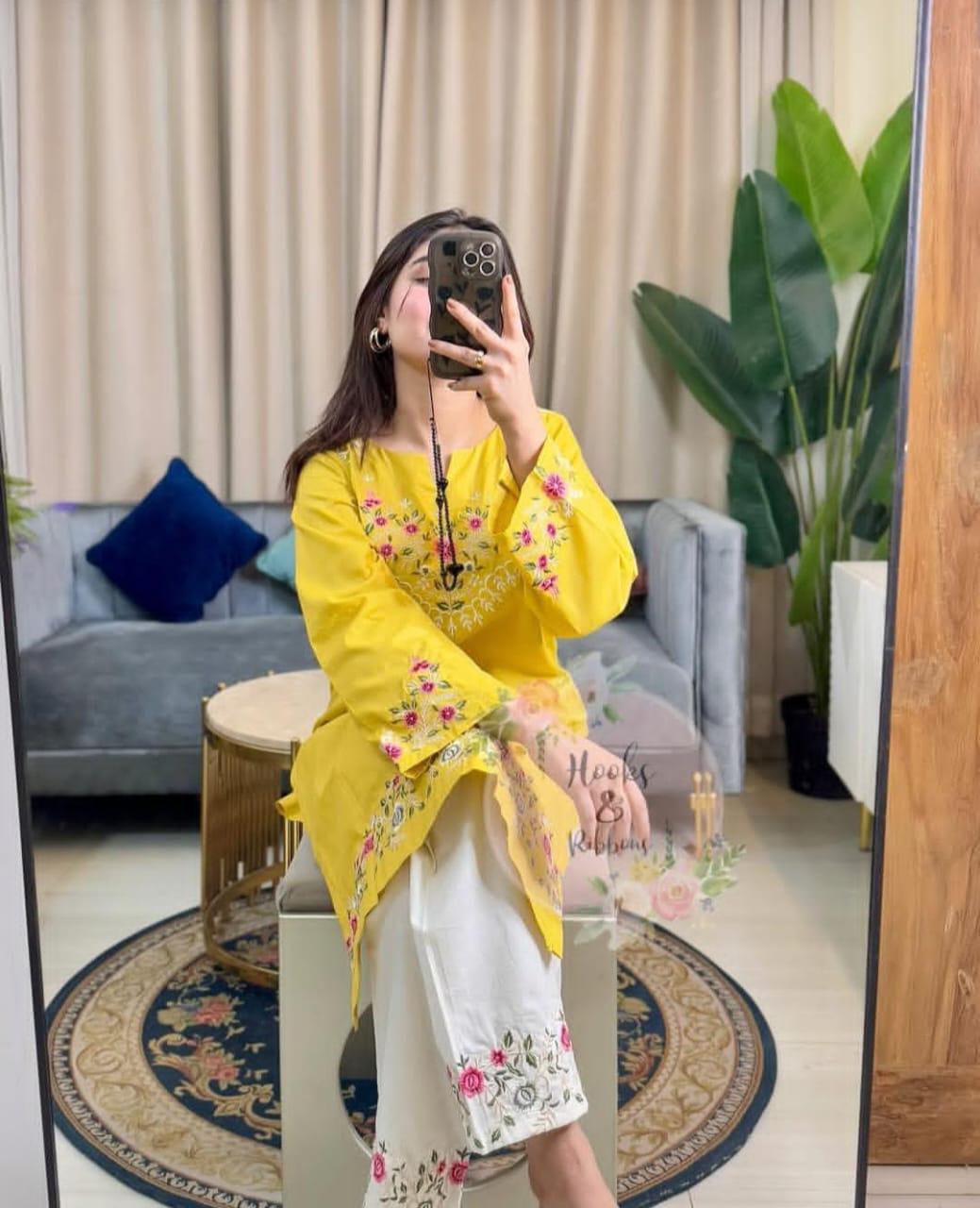 Sunshine Yellow Embroidered Co-ord Set