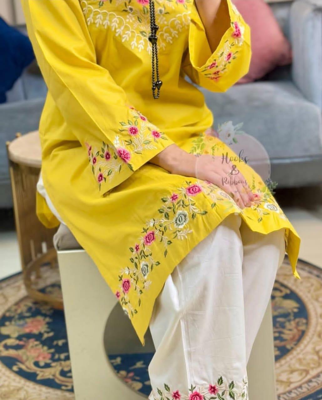 Sunshine Yellow Embroidered Co-ord Set
